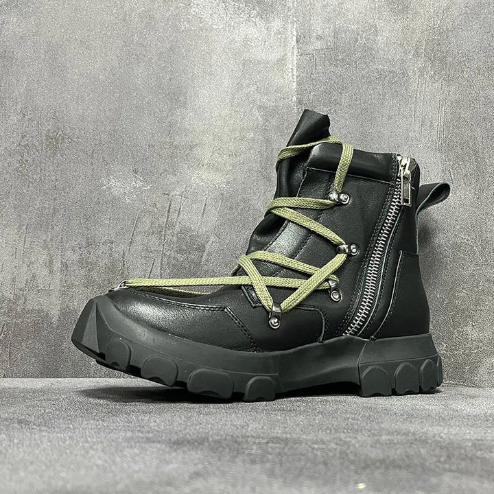 Unisex Luxury Leather High Top Platform Sneakers