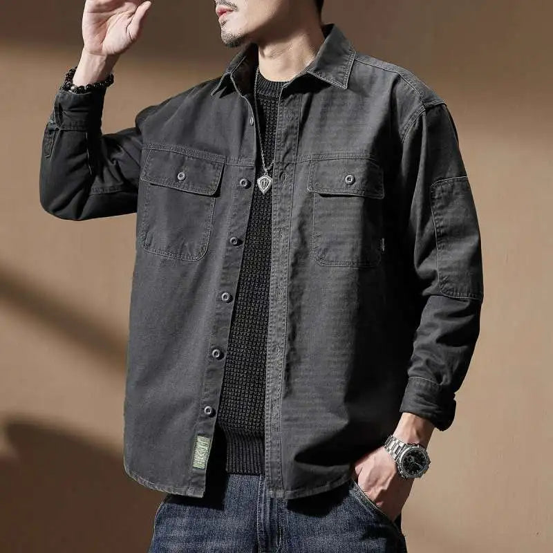 American Retro Workwear Outerwear Shirt
