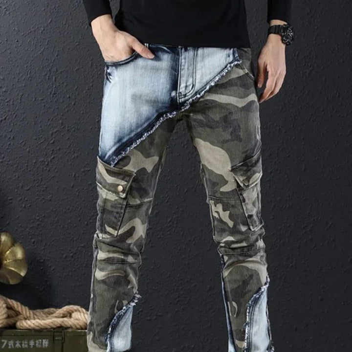 Camouflage Stretch Skinny Cargo Jeans