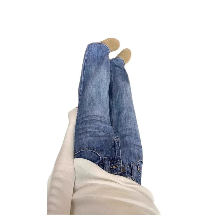 Trendy American Retro High-Waisted Wide Leg Jeans