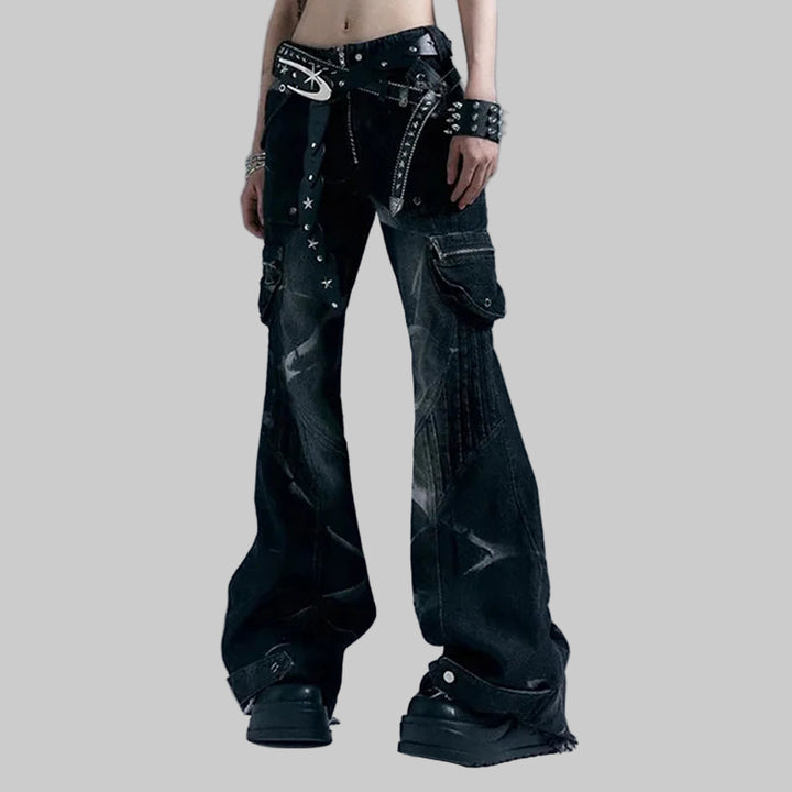 American Gothic flared grunge jeans