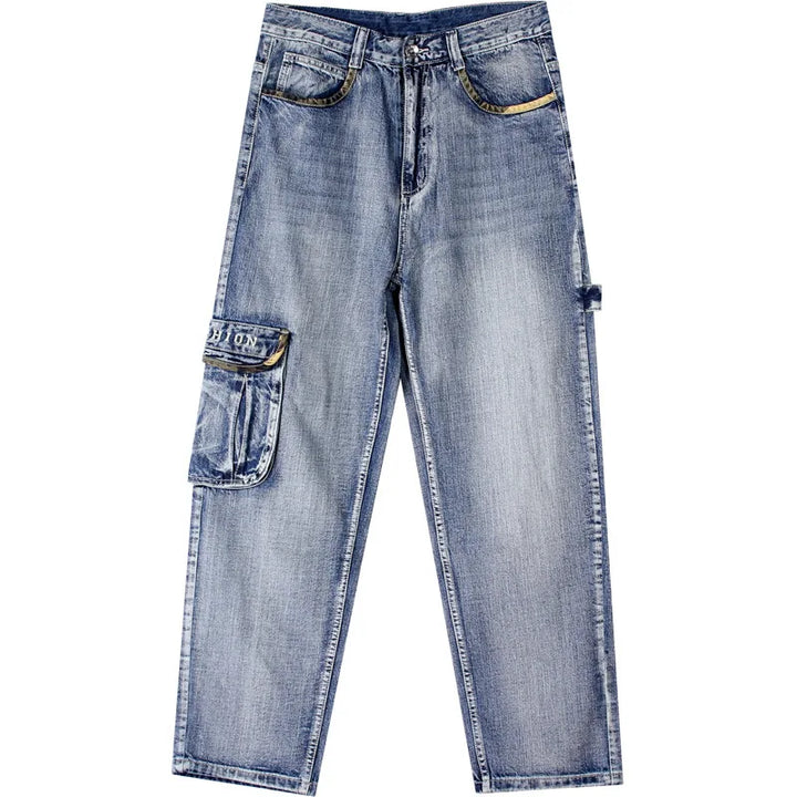 Multi-Pocket  American Hip Hop Loose Fit Jeans