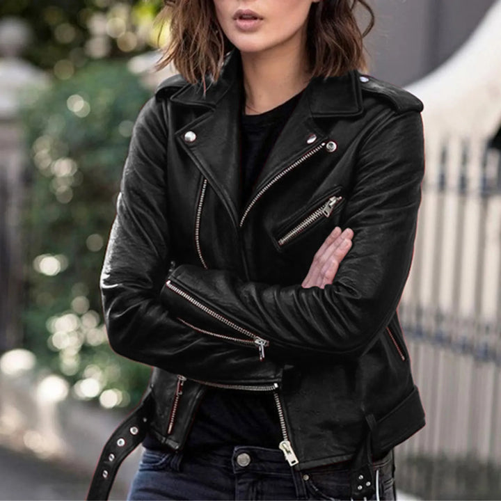 Slim Zipper Up Leather Moto Biker Bomber Jackets