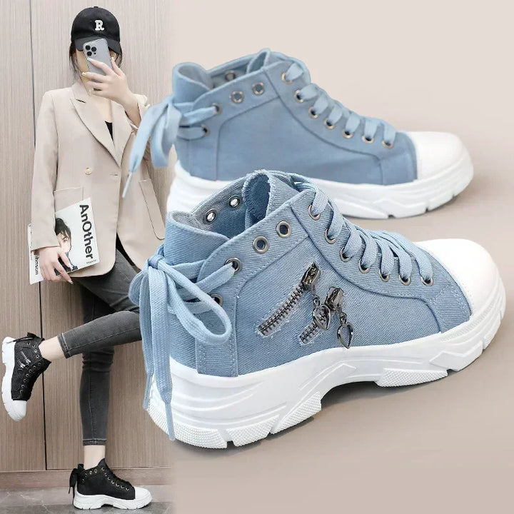 High-Quality Light Blue Denim Canvas Sneakers