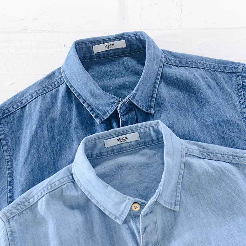 Single Pocket Casual Denim Shirt