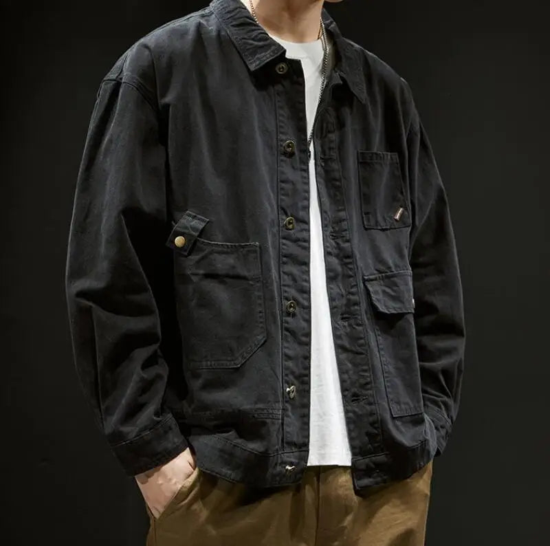 Retro Cargo American Style Lapel Bomber Coat