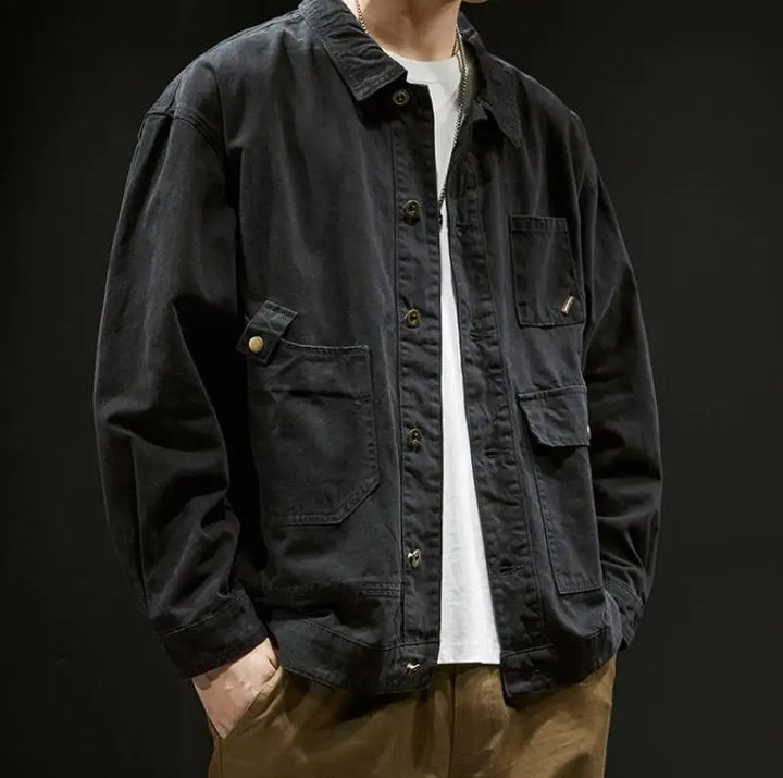 Retro Cargo American Style Lapel Bomber Coat
