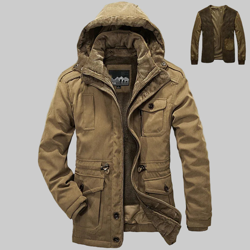 Warm Parka Windbreaker with Detachable Cashmere Liner
