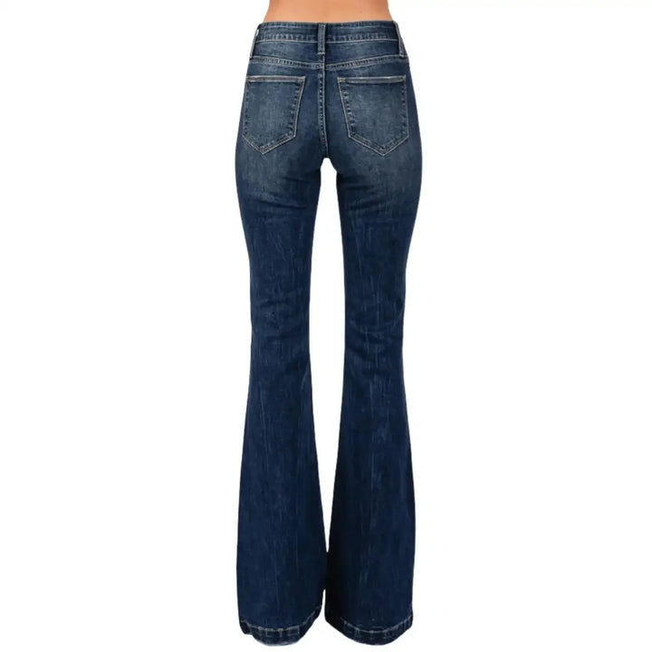 Mid Rise Ripped Flared Bootcut Jeans