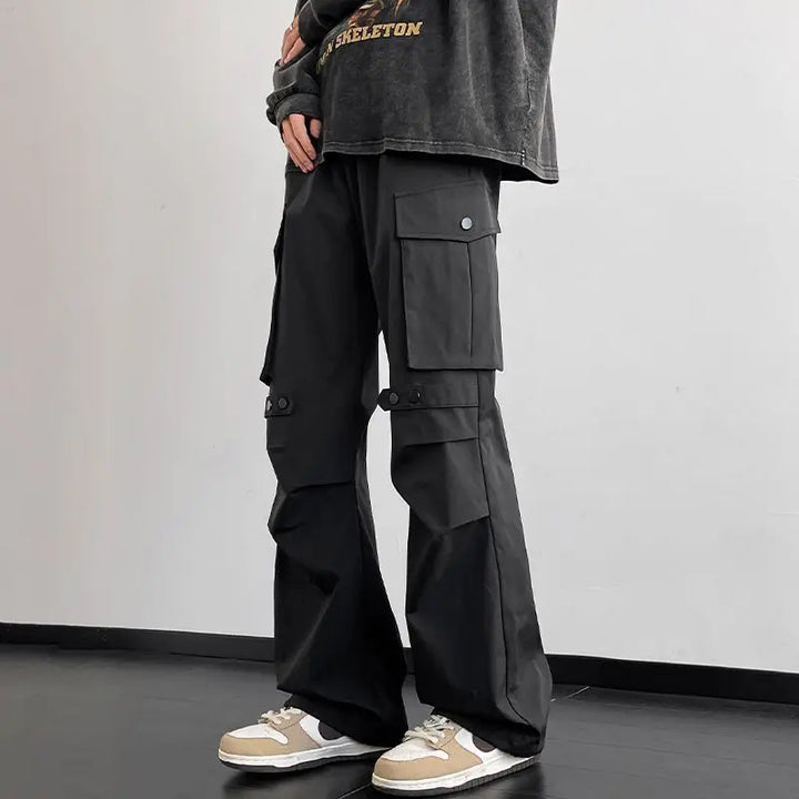 High-Waisted Elastic Cargo Pants