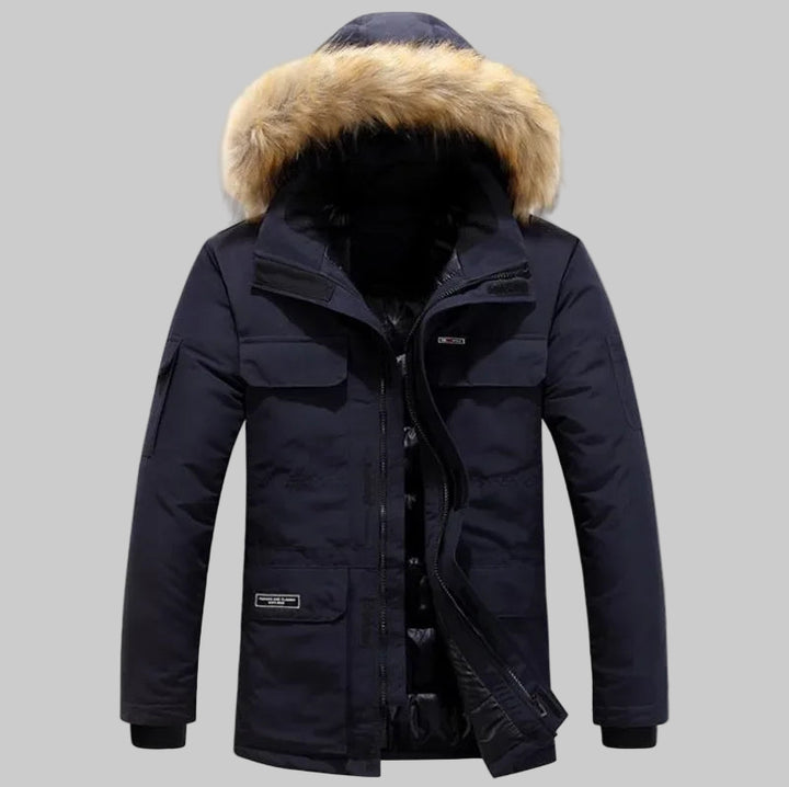 Premium Cotton Blend Fur Hooded Winter Jacket