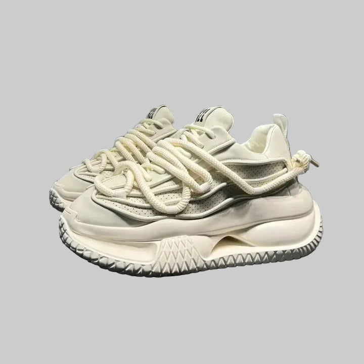 Lace-Up Solid Color Chunky Sneakers