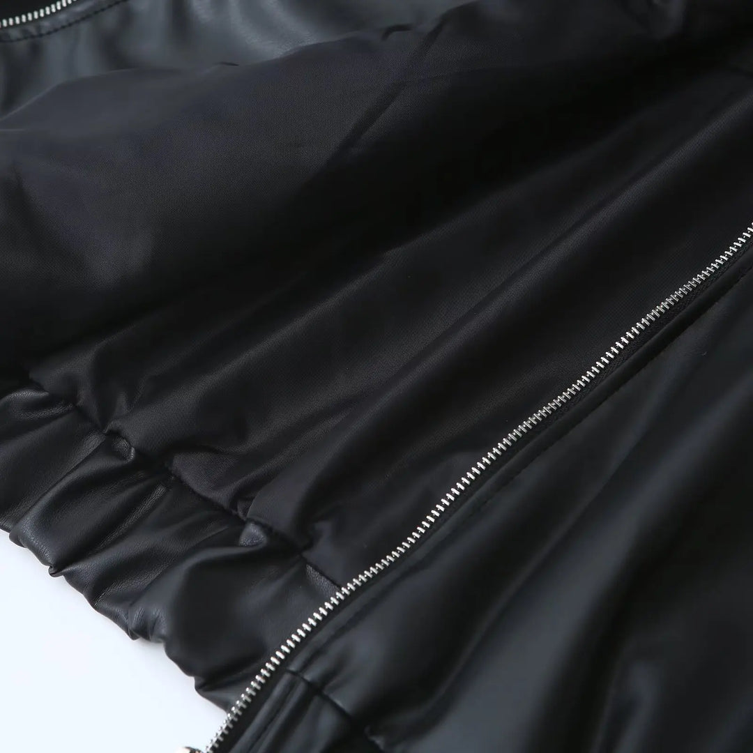 Versatile Loose Faux Leather Jacket