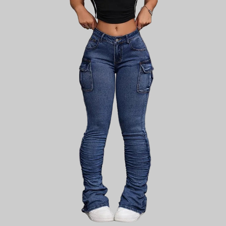 High-Waisted Elastic Jeans Hip-Lifting Denim Pants