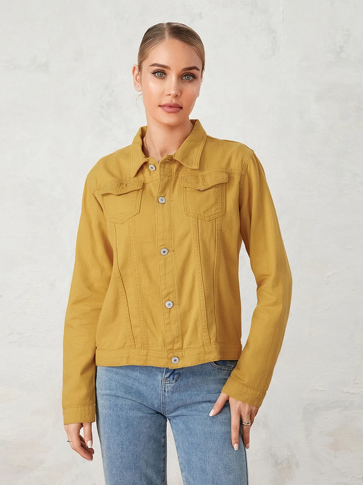 Solid Color Denim Jacket