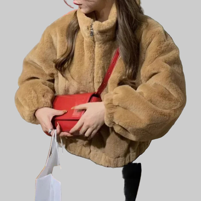 Plush Lamb Fur Cozy Loose-Fit  Jacket