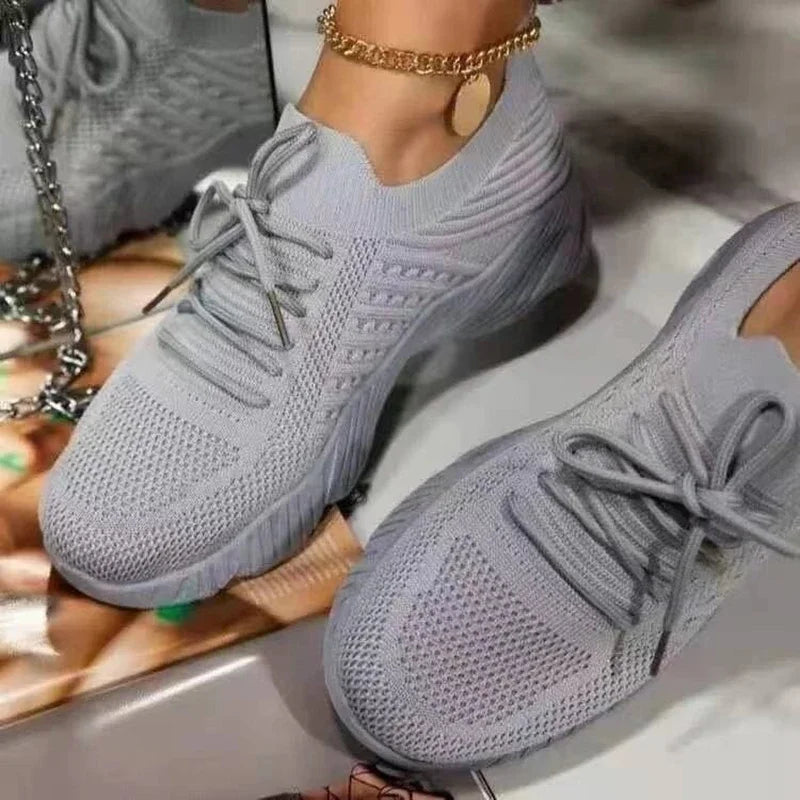 Breathable Mesh Casual Lace-Up Sneakers