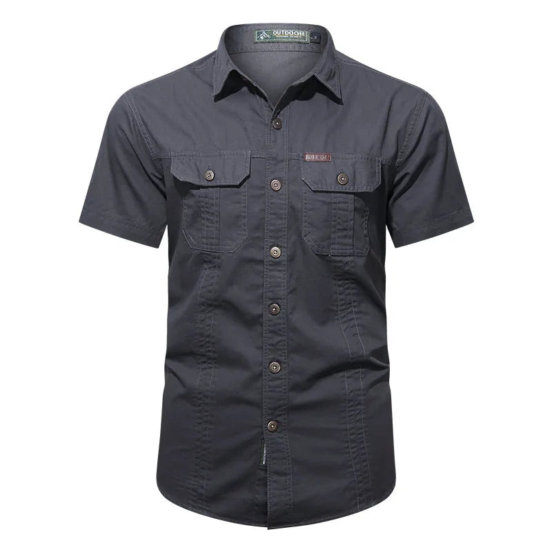 Quick-Dry Short Sleeve Army Hiking Cargo Shirt