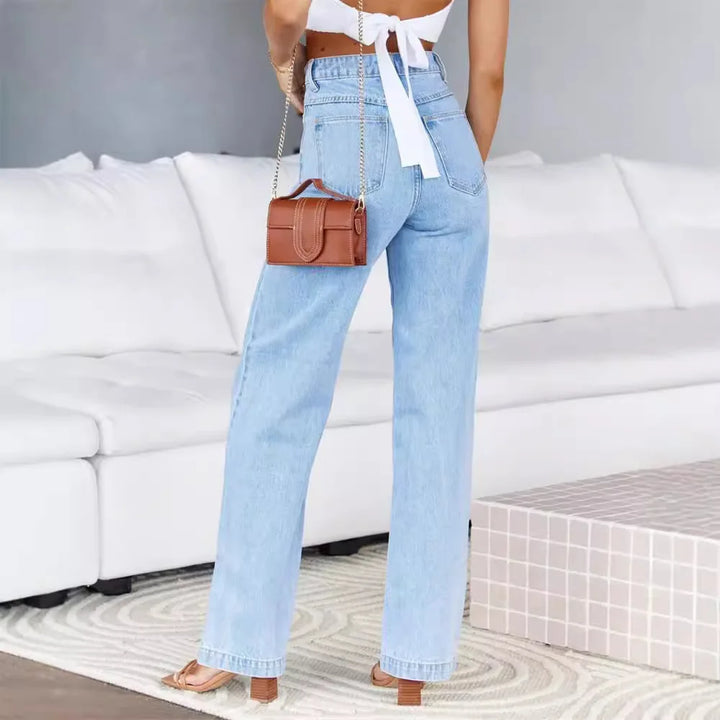 High-Waisted Wide Leg Commuter Jeans