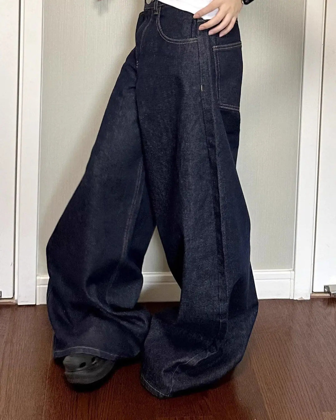 Trendy Unisex High Street Wide-Leg Jeans