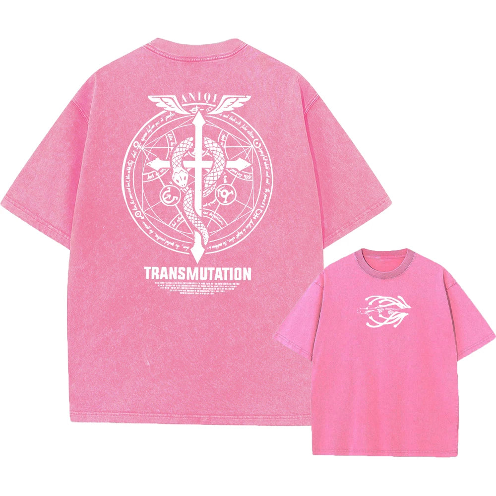 Anime Fullmetal Alchemist Acid Wash T-Shirt