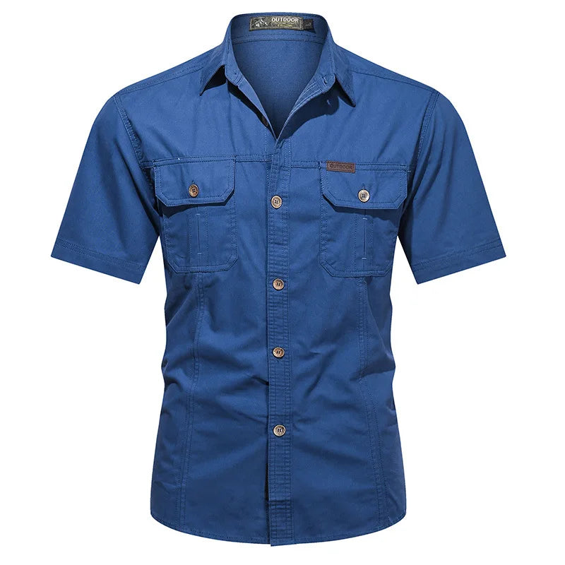 Quick-Dry Short Sleeve Army Hiking Cargo Shirt