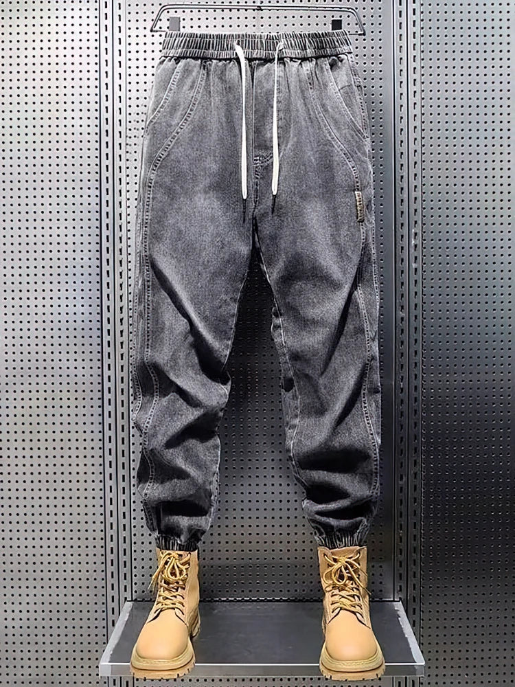 Washed Baggy Denim Jogger Jeans