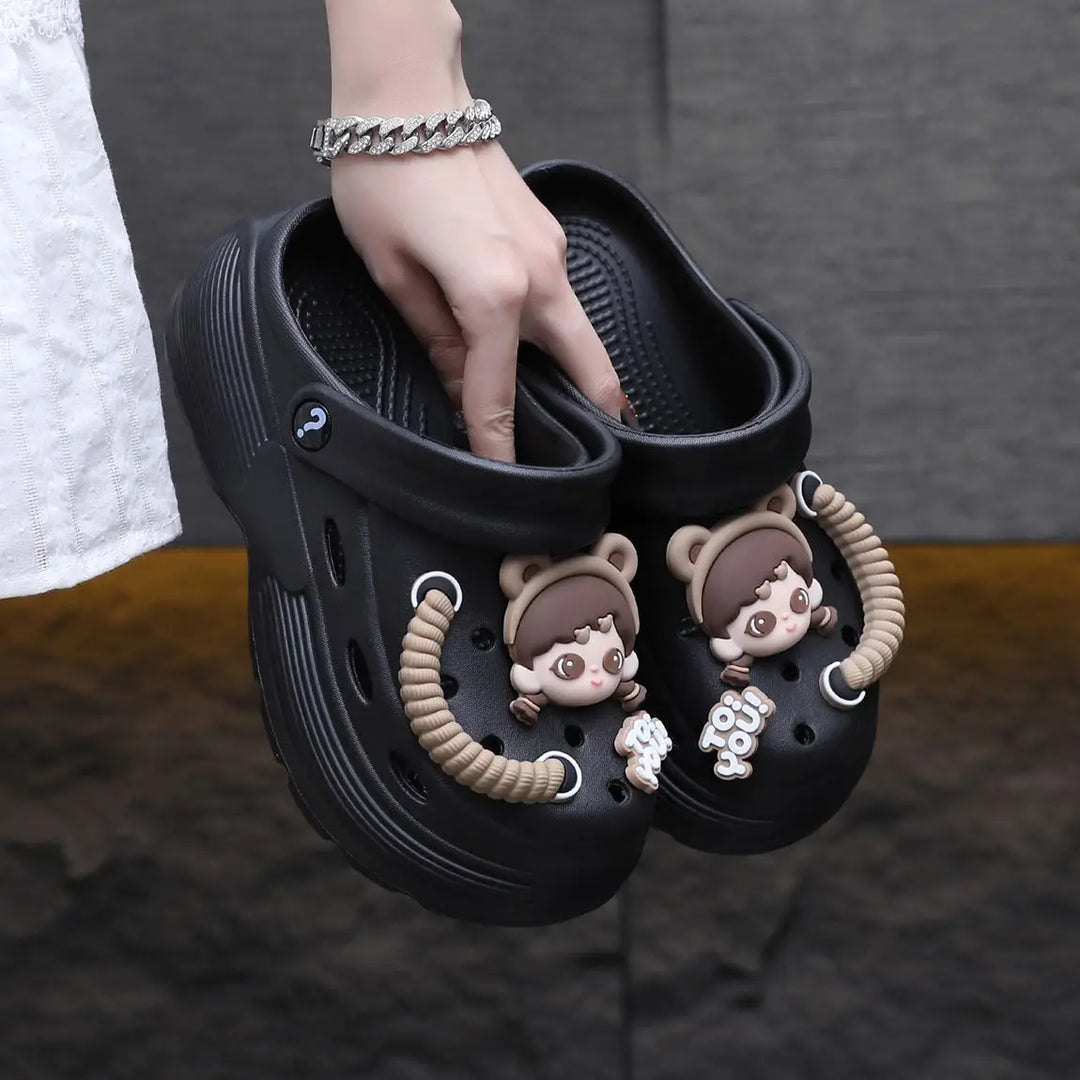 Summer Women's Cute Platform Sandals - Breathable Thick Sole Slippers for Beach