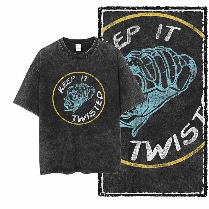 MOTOR CYCLE THEME Printed Cotton Acid Washed Graphic Unisex T Shirt