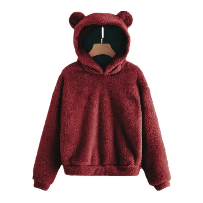Cozy Plush Rabbit Ear Hoodie Sweatshirt