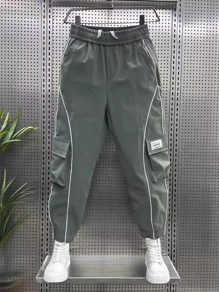Spliced Cargo Pants - Wide Leg Design