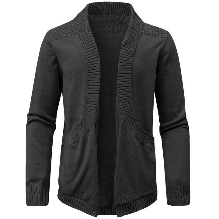 Classic V-Neck Solid Color Knit Cardigan