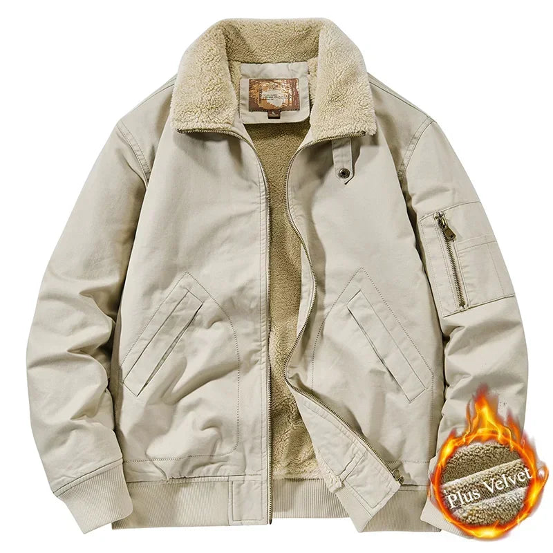 Fleece Lined Windproof Warm Parka Jacket