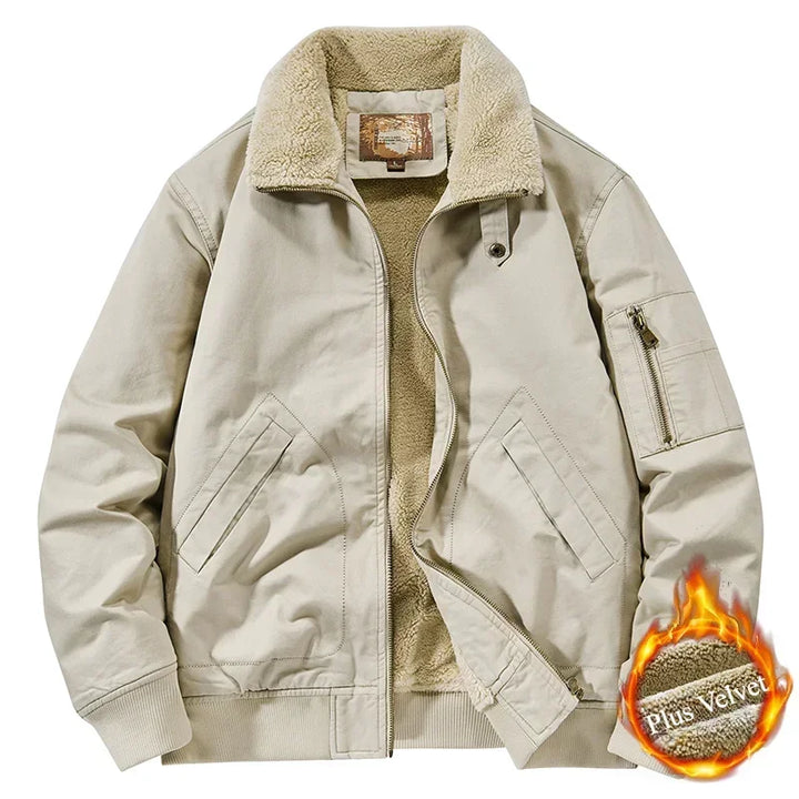 Fleece Lined Windproof Warm Parka Jacket