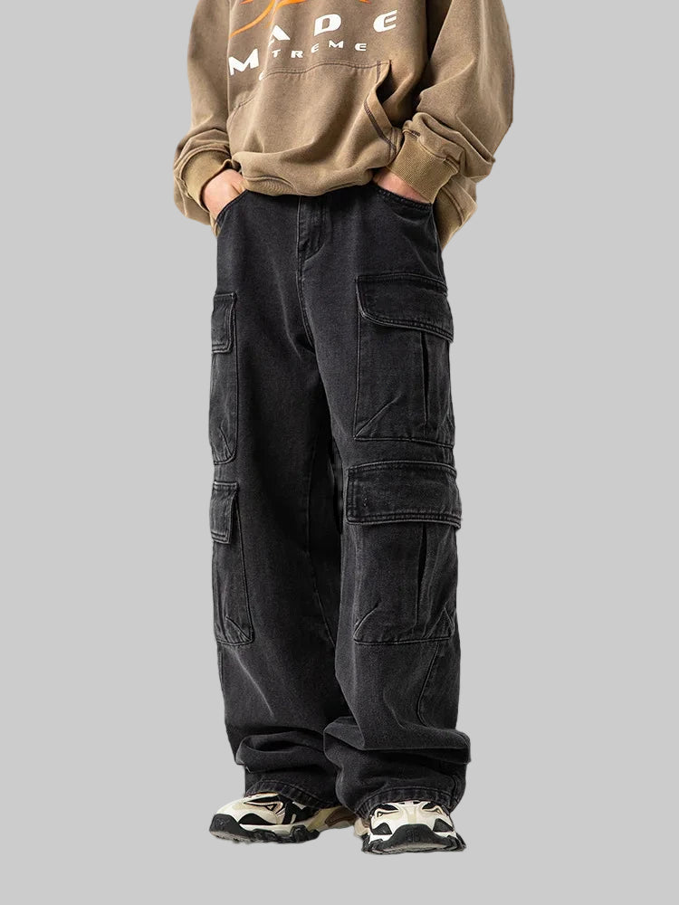 Multi pocket Hip Hop Streetwear Denim Jeans