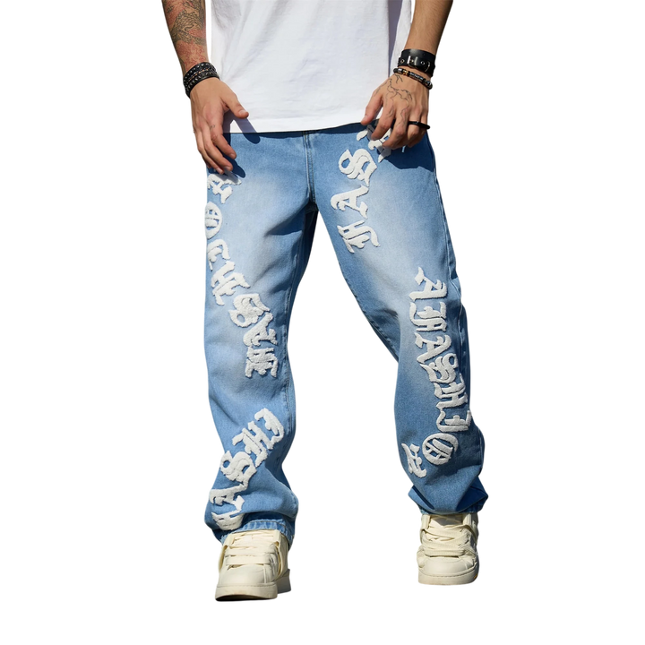 Men's Casual Straight Denim Pants - Trendy Loose Fit Streetwear Jeans