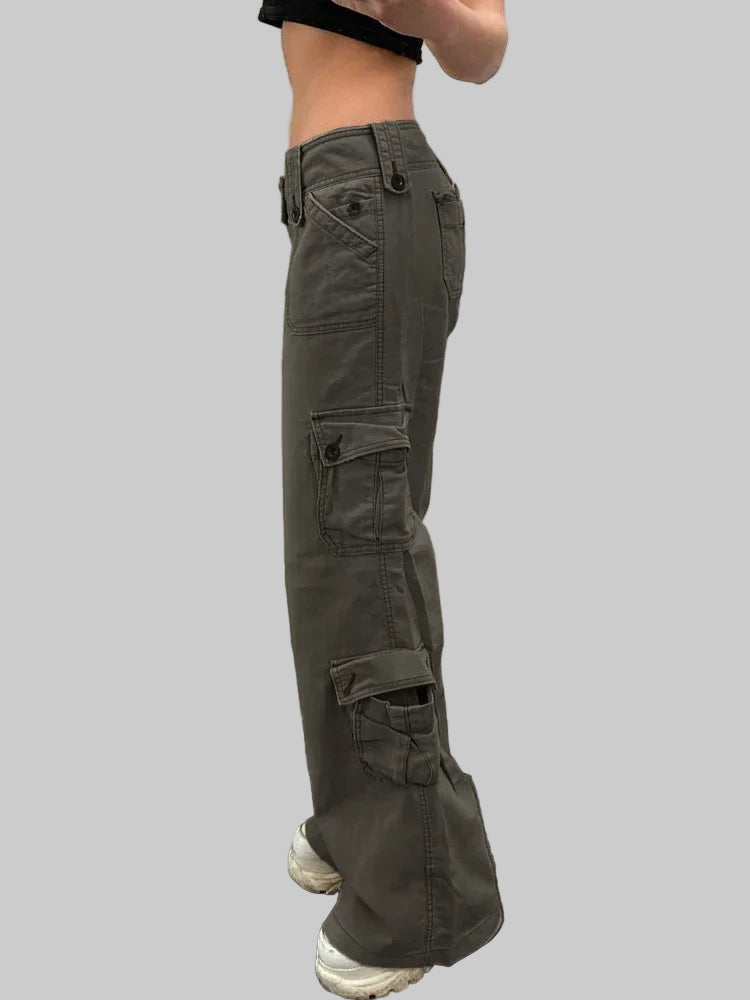Y2K Low Waist  Denim Cargo Pants