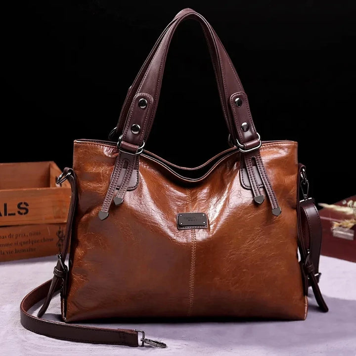 MILA Soft Leather Shoulder Handbag