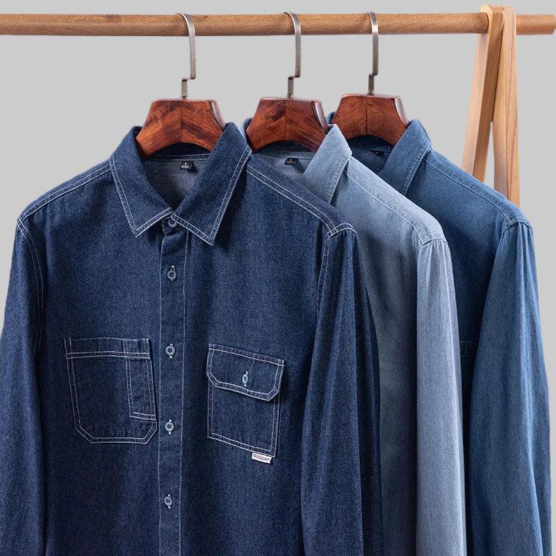 Retro Cotton Washed Denim Shirt