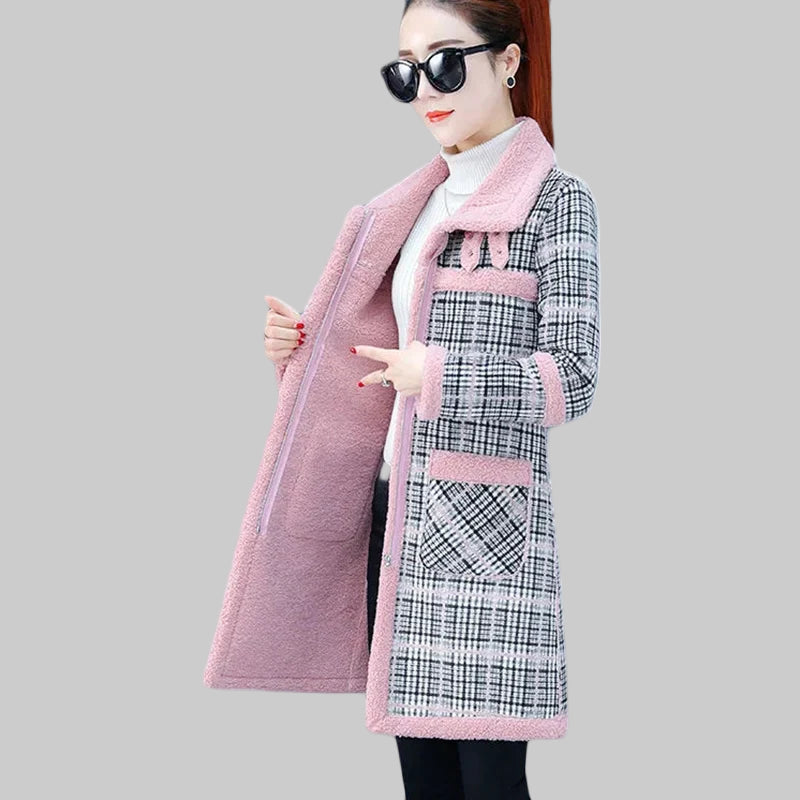 Thick Lamb Wool Velvet Parker Overcoat
