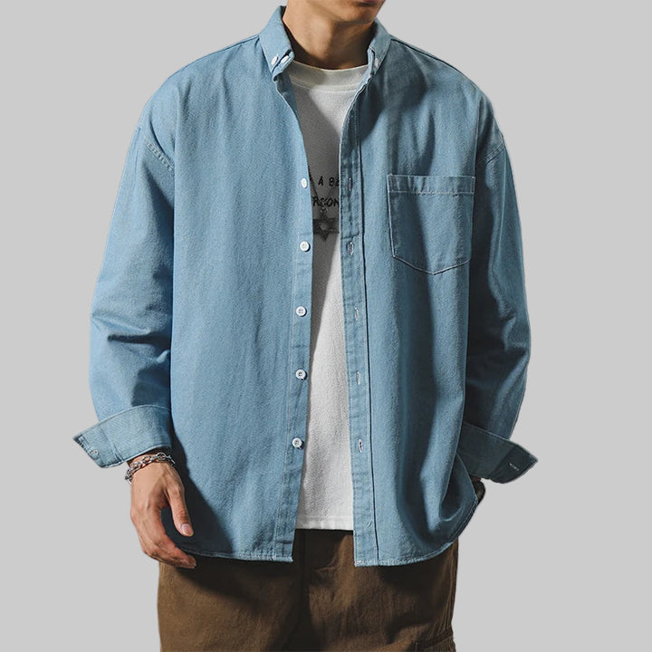 Retro Japanese Korean Style Denim Shirt