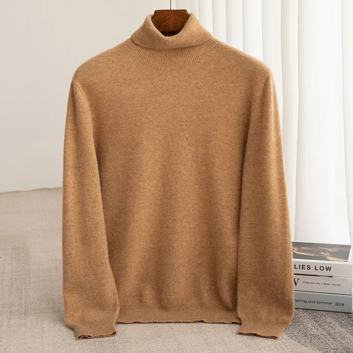 100% Merino Wool Turtleneck Pullover Sweater