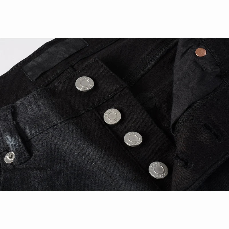 American Distressed Coated Blank Stretch Skinny Jeans
