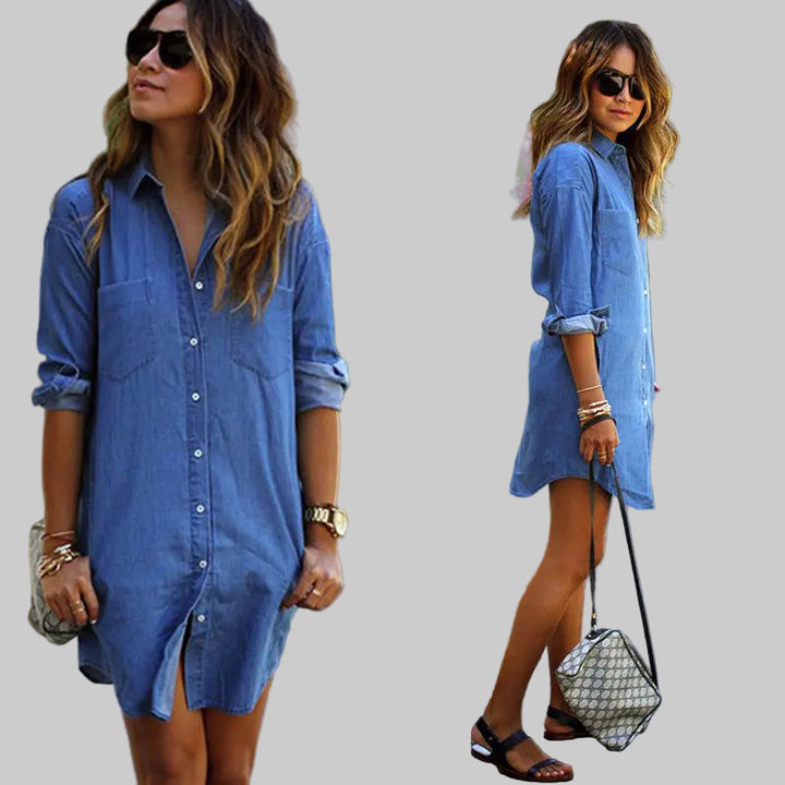 Long Sleeve Casual Loose Denim Shirt