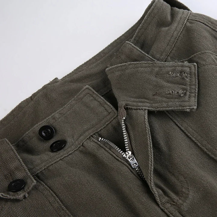 Y2K Low Waist  Denim Cargo Pants