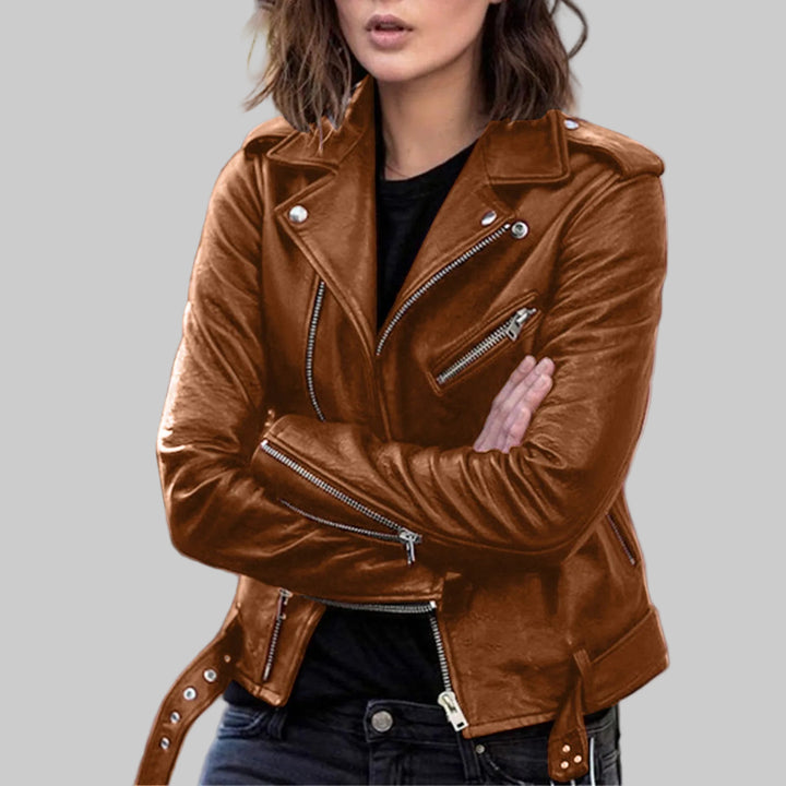 Slim Zipper Up Leather Moto Biker Bomber Jackets