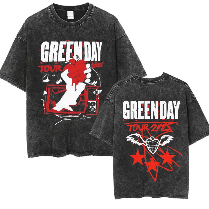 Washed Vintage Punk Green Day Tour 2025 Tees
