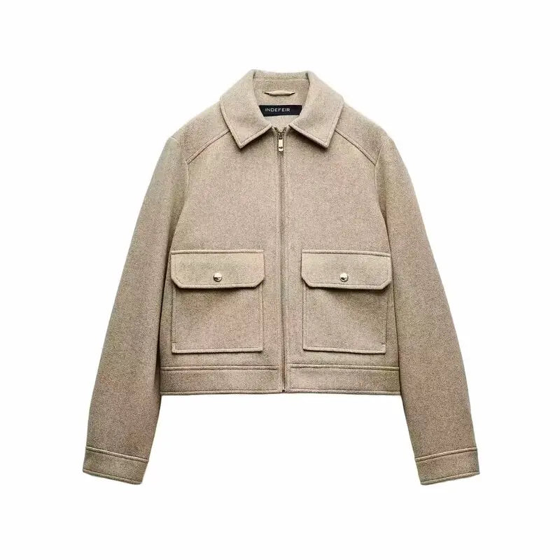 Chic Zipper Accent Coat for Fall