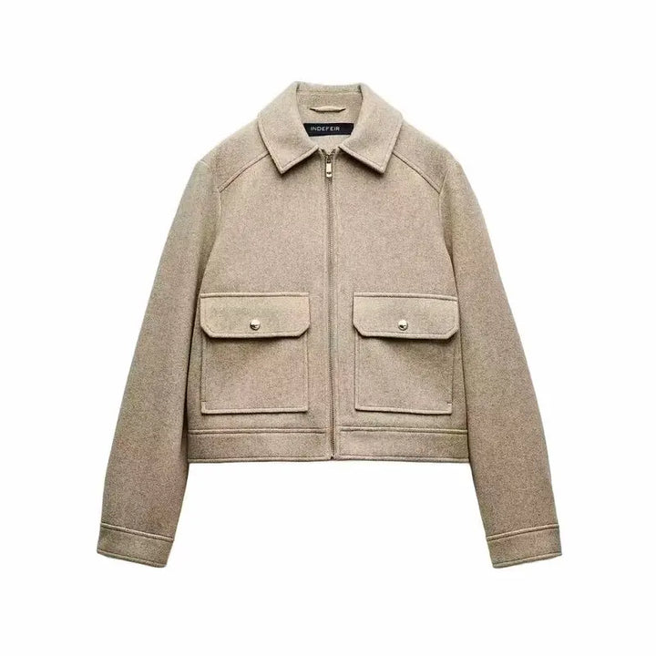 Chic Zipper Accent Coat for Fall