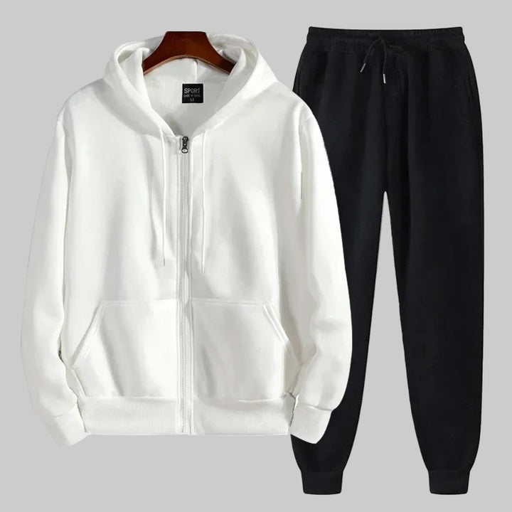 Zippered Hooded Tracksuit Set